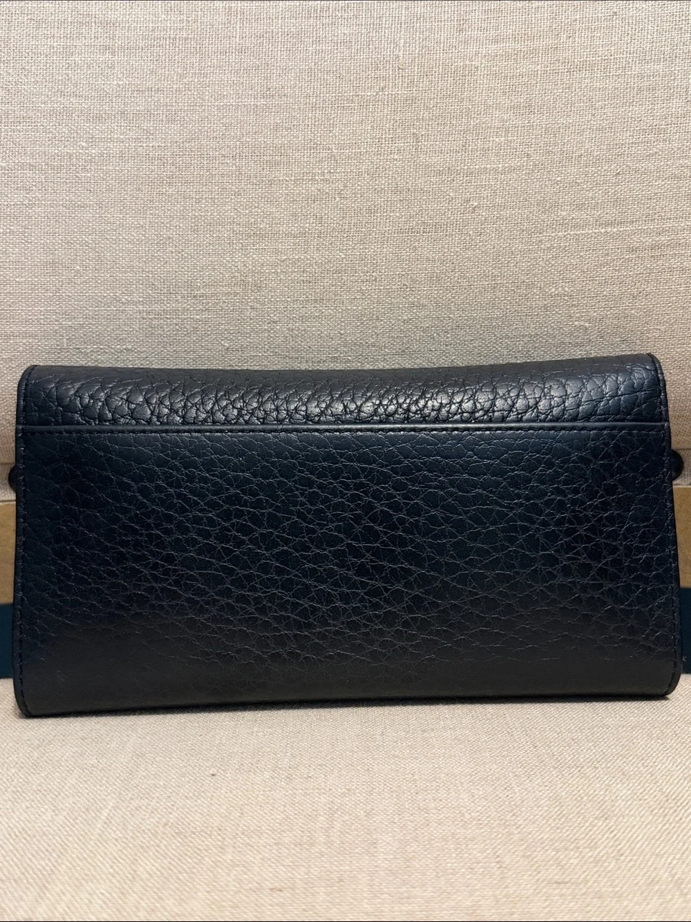 kate spade Black Pebbled Leather Trifold Wallet WELL LOVED